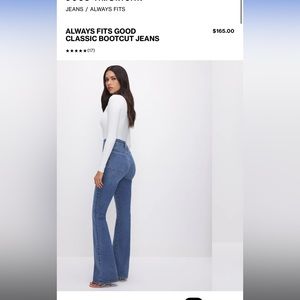 Good American always fits bootleg jeans, size 6-12